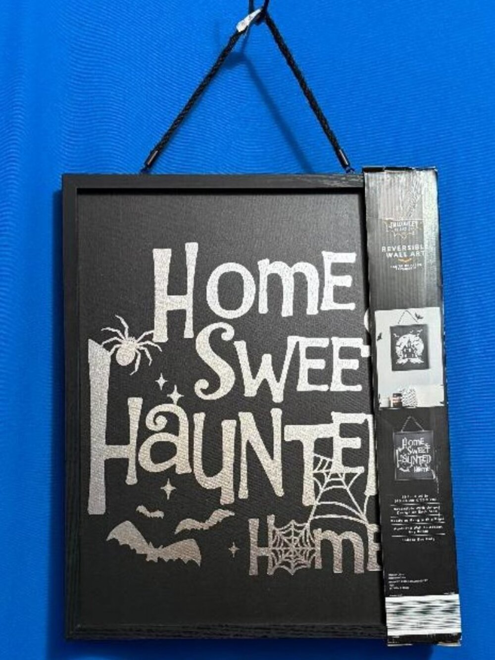 NEW REVERSIBLE HALLOWEEN WALL ART 16" X 20" HOME SWEET HAUNTED HOME READY 2 HANG